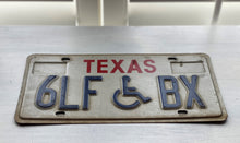 VINTAGE LICENSE PLATE:  TEXAS DISABLED-DRIVER PLATE (RED, CREAM, AND BLUE/HEAVYWEIGHT)