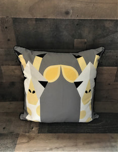 TWINSIES! TWO BABY GIRAFFES THROW PILLOW (DESIGNER)