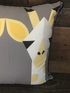 TWINSIES! TWO BABY GIRAFFES THROW PILLOW (DESIGNER)