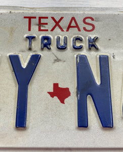 VINTAGE LICENSE PLATE:  TEXAS TRUCK--LET'S ROLL!