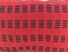 DESIGNER RED WITH NAVY EMBROIDERY LUMBAR-STYLE THROW PILLOW