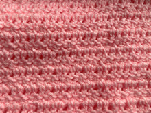 HAND-CRAFTED, EXTRA-BRIGHT PINK, CROCHETED BABY BLANKET (FEATURES "FLUFFLE-EDGE" TRIM)