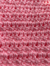 HAND-CRAFTED, EXTRA-BRIGHT PINK, CROCHETED BABY BLANKET (FEATURES "FLUFFLE-EDGE" TRIM)