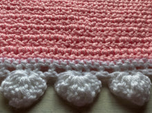 HAND-CRAFTED, EXTRA-BRIGHT PINK, CROCHETED BABY BLANKET (FEATURES "FLUFFLE-EDGE" TRIM)