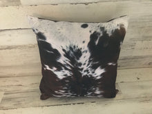 TRI-COLOR BROWN COWHIDE-PRINT COTTON THROW PILLOW COVER OVER ANOTHER THROW PILLOW