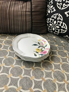 DECORATIVE FLORAL/GINGHAM PLATES FOR EVERYDAY USE, PARTIES, OR WALL DECOR--LIKE VINTAGE CHINA! SO PRETTY, BUT NOT FRAGILE OR EXPENSIVE