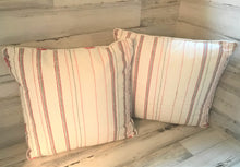 EXTRA-PRETTY, FARMHOUSE-STYLE SQUARE THROW PILLOW WITH TICKING-STRIPE AND FLORAL PATTERNS