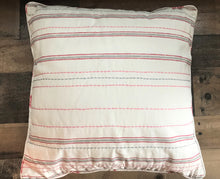 EXTRA-PRETTY, FARMHOUSE-STYLE SQUARE THROW PILLOW WITH TICKING-STRIPE AND FLORAL PATTERNS