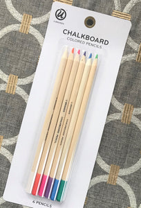 SET OF 6 CHALKBOARD PENCILS