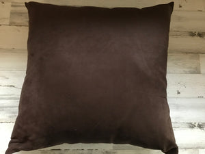 OVER-SIZED, HIGH-QUALITY DESIGNER THROW PILLOW (CHOCOLATE-COLORED FAUX SUEDE)