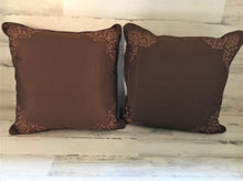 WHO'S READY FOR FALL AND THANKSGIVING? VERY SPECIAL, RUST-BROWN THROW PILLOW WITH FANCY-TRIMMED CORNERS