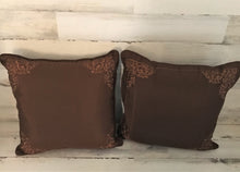 WHO'S READY FOR FALL AND THANKSGIVING? VERY SPECIAL, RUST-BROWN THROW PILLOW WITH FANCY-TRIMMED CORNERS