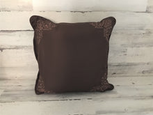 WHO'S READY FOR FALL AND THANKSGIVING? VERY SPECIAL, RUST-BROWN THROW PILLOW WITH FANCY-TRIMMED CORNERS