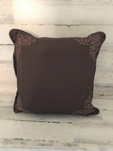 WHO'S READY FOR FALL AND THANKSGIVING? VERY SPECIAL, RUST-BROWN THROW PILLOW WITH FANCY-TRIMMED CORNERS