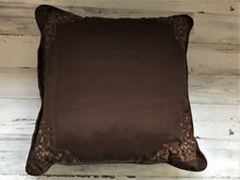 WHO'S READY FOR FALL AND THANKSGIVING? VERY SPECIAL, RUST-BROWN THROW PILLOW WITH FANCY-TRIMMED CORNERS