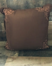 WHO'S READY FOR FALL AND THANKSGIVING? VERY SPECIAL, RUST-BROWN THROW PILLOW WITH FANCY-TRIMMED CORNERS