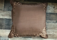 WHO'S READY FOR FALL AND THANKSGIVING? VERY SPECIAL, RUST-BROWN THROW PILLOW WITH FANCY-TRIMMED CORNERS