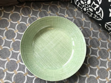 SPRINGTIME/SUMMERTIME LIGHT GREEN/CREAM SERVING BOWL AND FERN-PATTERN SMALL TRAY TWO-PIECE SET