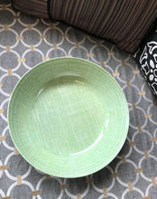 SPRINGTIME/SUMMERTIME LIGHT GREEN/CREAM SERVING BOWL AND FERN-PATTERN SMALL TRAY TWO-PIECE SET