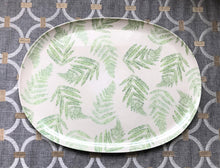 SPRINGTIME/SUMMERTIME LIGHT GREEN/CREAM SERVING BOWL AND FERN-PATTERN SMALL TRAY TWO-PIECE SET