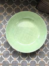 SPRINGTIME/SUMMERTIME LIGHT GREEN/CREAM SERVING BOWL AND FERN-PATTERN SMALL TRAY TWO-PIECE SET