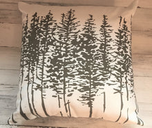 G O R G E O U S  GRAY/CREAM ARTSY, ABSTRACT TREES DESIGNER THROW PILLOW (UNIQUE FOR CHRISTMAS DECOR, BUT BEAUTIFUL FOR ALL YEAR-ROUND)