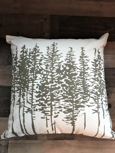 G O R G E O U S  GRAY/CREAM ARTSY, ABSTRACT TREES DESIGNER THROW PILLOW (UNIQUE FOR CHRISTMAS DECOR, BUT BEAUTIFUL FOR ALL YEAR-ROUND)