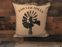 VINTAGE-LOOK, FARMHOUSE-STYLE WINDMILL THROW PILLOW