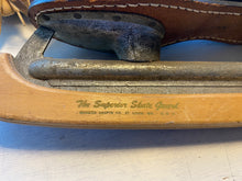 VINTAGE CANADIAN FLYER TORPEDO BLACK/MAROON, LEATHER ICE SKATES (COMPLETE WITH WOOD BLADE COVERS)--MADE IN THE USA AND POSSIBLY FROM THE 1930S-1940S