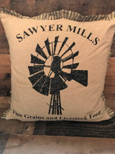 VINTAGE-LOOK, FARMHOUSE-STYLE WINDMILL THROW PILLOW