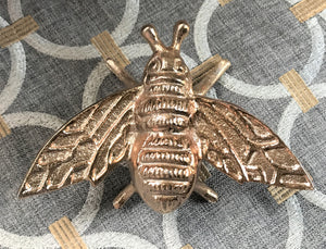 GOLD-METAL HONEY BEE DECOR ACCENT (HANDCRAFTED)