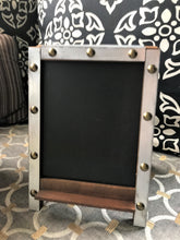 SMALLISH, EASEL-STYLE, BEAUTIFUL CHALKBOARD (TWO SIDES) WITH "RIVET" DETAILING