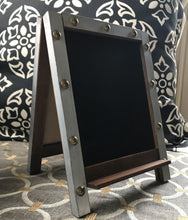 SMALLISH, EASEL-STYLE, BEAUTIFUL CHALKBOARD (TWO SIDES) WITH "RIVET" DETAILING