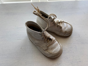 VINTAGE BABY WALKING SHOES--HARD-SOLED, WELL-WORN, AND FULL OF NOSTALGIC CHARM