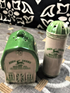 CHARM-Y, FARM-Y JOHN DEERE VINTAGE-LOOK BARN AND SILO SALT-AND-PEPPER SET (COLLECTIBLE)