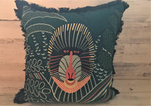 FIERCELY FABULOUS! BOLD, BEAUTIFUL TEAL, GLOBAL-DESIGN BABOON THROW PILLOW (PERFECT FOR THE LION KING THEMED ROOMS)