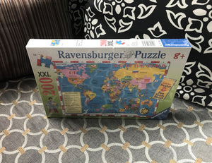 CHILDREN'S 200 EXTRA-LARGE PIECE MAP OF THE WHOLE WORLD PUZZLE (WITH POSTER AND FUN FACT SHEET)