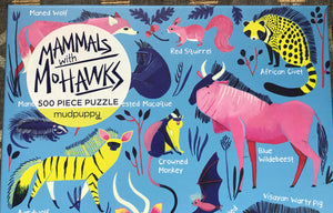 500-PIECE THE COOLEST MOHAWK-Y MAMMALS OF THE WORLD FRESH AND MODERN PUZZLE (DESIGNED IN THE USA)