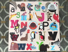 500-PIECE FRESH AND MODERN ALPHABET PUZZLE:  ANIMALS FROM A TO Z (SO CHARMING AND SWEET)