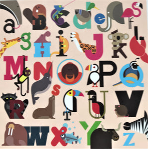 500-PIECE FRESH AND MODERN ALPHABET PUZZLE:  ANIMALS FROM A TO Z (SO CHARMING AND SWEET)