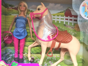 LET'S RIDE! BARBIE AND HER PALOMINO HORSE SET