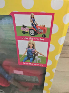 BARBIE FARMER, TRACTOR/CART, AND ANIMALS DELUXE SET