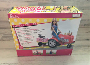 BARBIE FARMER, TRACTOR/CART, AND ANIMALS DELUXE SET