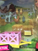 BARBIE FARMER, TRACTOR/CART, AND ANIMALS DELUXE SET