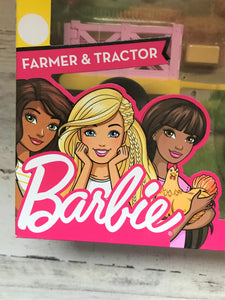 BARBIE FARMER, TRACTOR/CART, AND ANIMALS DELUXE SET