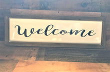 OLD-SCHOOL MEETS MODERN FARMHOUSE CHIC (PRETTY, PRETTY, PRETTY BLACK-AND-WHITE ENAMEL "WELCOME" WALL DECOR)