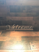 BEAUTIFUL "WELCOME" GALVANIZED-ON-WOOD SITTING DECOR