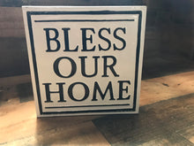 BEAUTIFUL, BLACK-AND-WHITE ENAMEL "BLESS OUR HOME" WALL DECOR