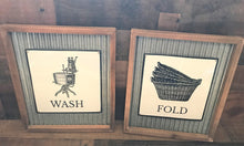CUTENESS! STURDY AND STUNNING "WASH" AND "FOLD" VINTAGE-LOOK WALL DECOR (SET OF TWO)