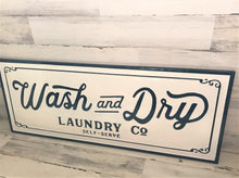 HUGE, HEAVY-DUTY LAUNDRY ROOM WALL DECOR "WASH AND DRY LAUNDRY CO/SELF-SERVE"